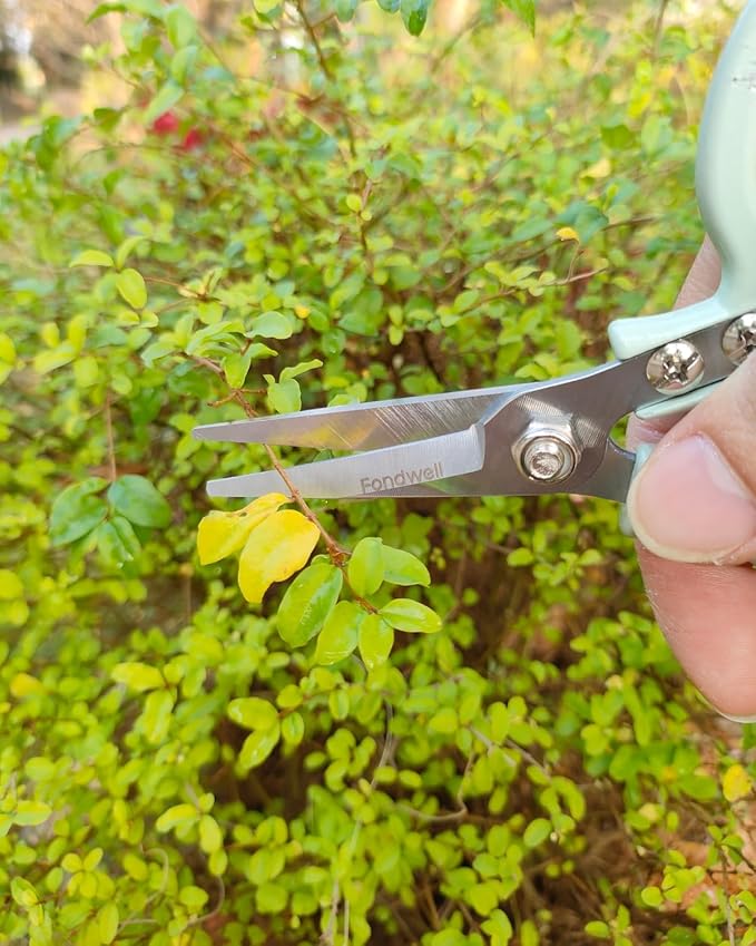 Fondwell 6" Pruning Shears Garden Scissors: Ultra Sharp Garden Clippers - Reliable Flower Snips for Trimming Small Plants