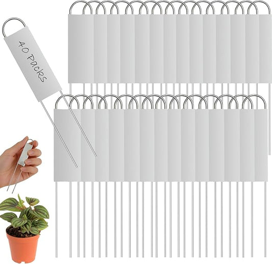 40 Pieces Metal Plant Labels 6 Inch Zinc Metal Plant Tags Garden Label Markers Outdoor Planting Garden Markers for Plants Vegetables Herb Seedlings Flowers