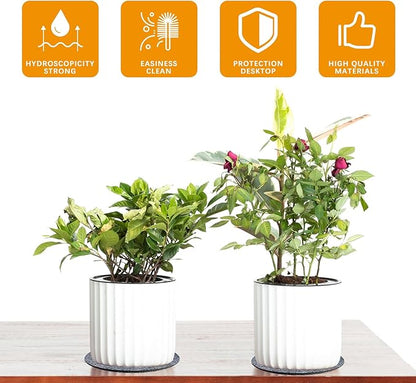 16 PCS Absorbent Waterproof Plant Coasters mat,4 Size 4/6/ 8/10 Inch Reversible Round Fabric Plant Coasters and Plant Saucers for Indoors,Plant mat for Indoor Plants