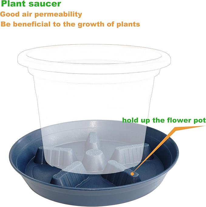 4 Pack Plant Saucer 12 inch, 8 10 14 17 inch, Plant Stand Plastic Plant Saucers for Indoors Outdoor, Heavy Duty Flower Saucers for Potted Plants, Pot Saucers for Plants, Grow Bags Saucers