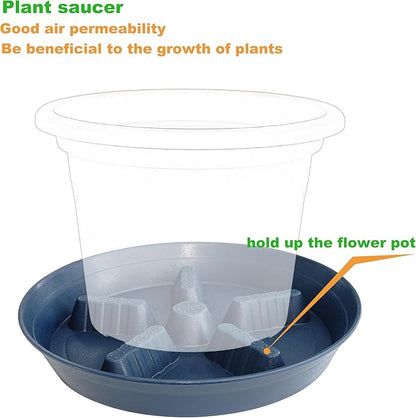 4 Pack Plant Saucer 14 inch, Plastic Plant Saucers for Indoors, Raised Middle Plant Trays for Pots, Water Tray for Plants, Plant Stand Water Catcher Tray, Pot Saucers for Plants