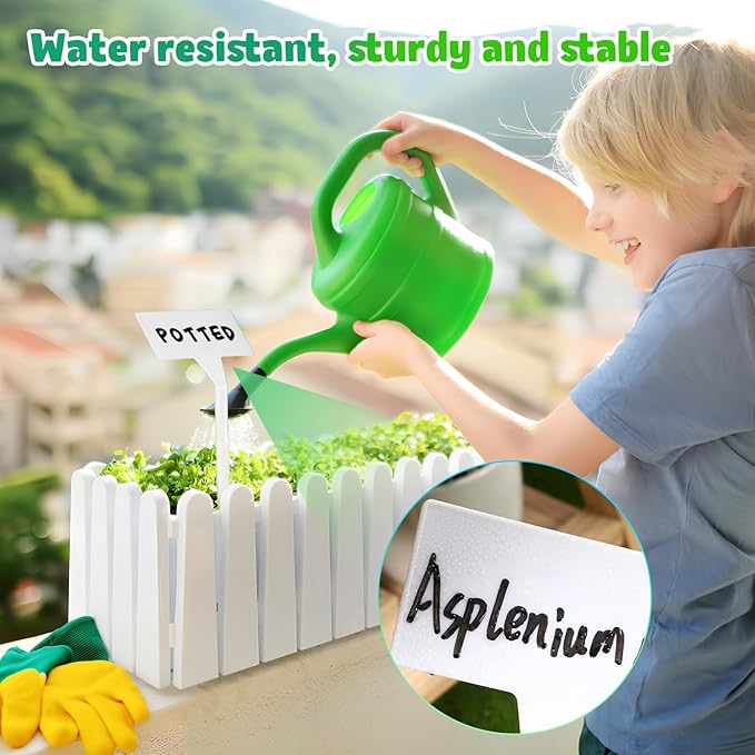 35pcs White Plastic Plant Tags, 11.81 Inch Garden Markers with Slanted Design, Waterproof Stakes for Outdoor and Indoor Plant Labeling, Ideal for Flowers, Herbs, Vegetables, Easy Identification
