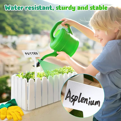 35pcs White Plastic Plant Tags, 11.81 Inch Garden Markers with Slanted Design, Waterproof Stakes for Outdoor and Indoor Plant Labeling, Ideal for Flowers, Herbs, Vegetables, Easy Identification