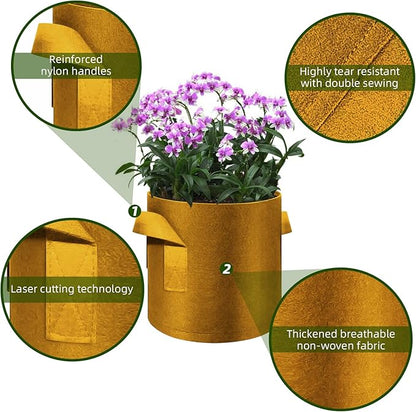12 Pack 20 Gallon Plant Grow Bags, Thickened Nonwoven Fabric Pots with Handles, Vegetable Planter Bags Containers, Cloth Planters for Garden Vegetable/Flower/Plant/Fruits Outdoor (Brown)