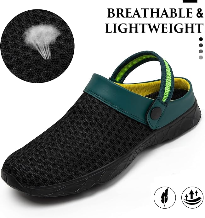 SAGUARO Men's Women's Quick Dry Garden Shoes Lightweight Breathable Gardening Clog Water Shoes Mesh Sandals for Sports Outdoor Beach Pool Exercise
