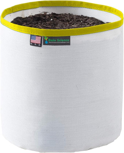 Grow Bag 2 Gallon, Planting Pots - Colorful Plant Grow Bags Pots Gardening Vegetable - Air Pruning Mesh Fabric Plant Container - (White/Yellow)