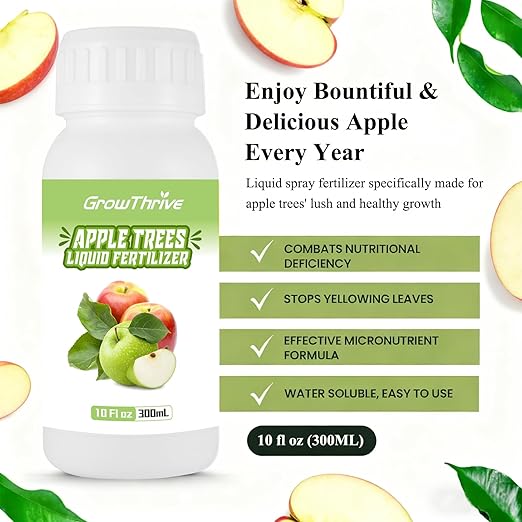 10oz Apple Fruit Tree Fertilizer, Nutrient-Rich Liquid Plant Food for All Fruit Trees, Organic Fertilizer Promotes Strong Branches, Healthy Foliage, and Juicy Apples