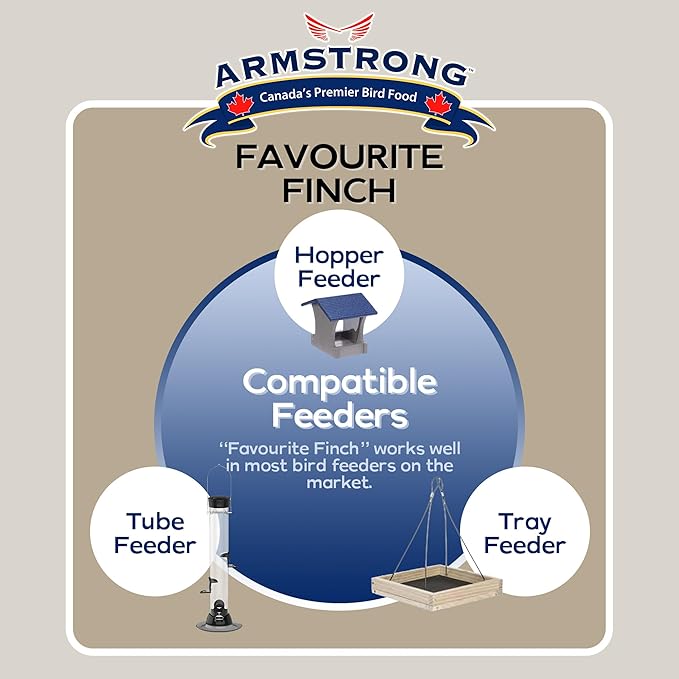 Armstrong Wild Bird Food Favourite Finch Bird Seed Blend, 15.4 Pounds - with White Millet, Canola, Nyjer and Sunflower Kernel Chips for American Goldfinches, House Finches & Songbirds