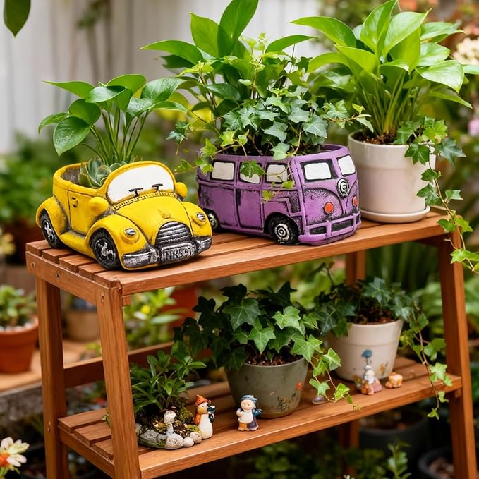 4 Pack Colorful Planters Pots, Indoor Small Plants Pots with Drainage Hole, Decor Garden Pot for Succulents Planter Cactus