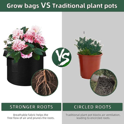 10 Gallon Grow Bags 30 Pack, Heavy Duty Thickened Nonwoven Fabric Pots with Handles, Plant Grow Bags for Vegetable/Flower/Plant/Fruits, Black