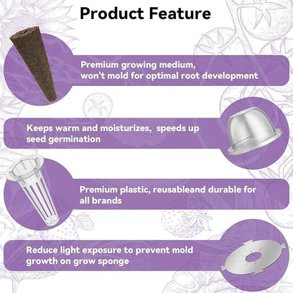 inbloom Salad Seed Pod Kit Compatible with AeroGarden, Ahopegarden, iDoo, MUFGA Hydroponics Growing System, 400+ Mixed Seeds with American Fast/Paris Island/Buttercrunch/Romaine Lettuce (7-Pod)