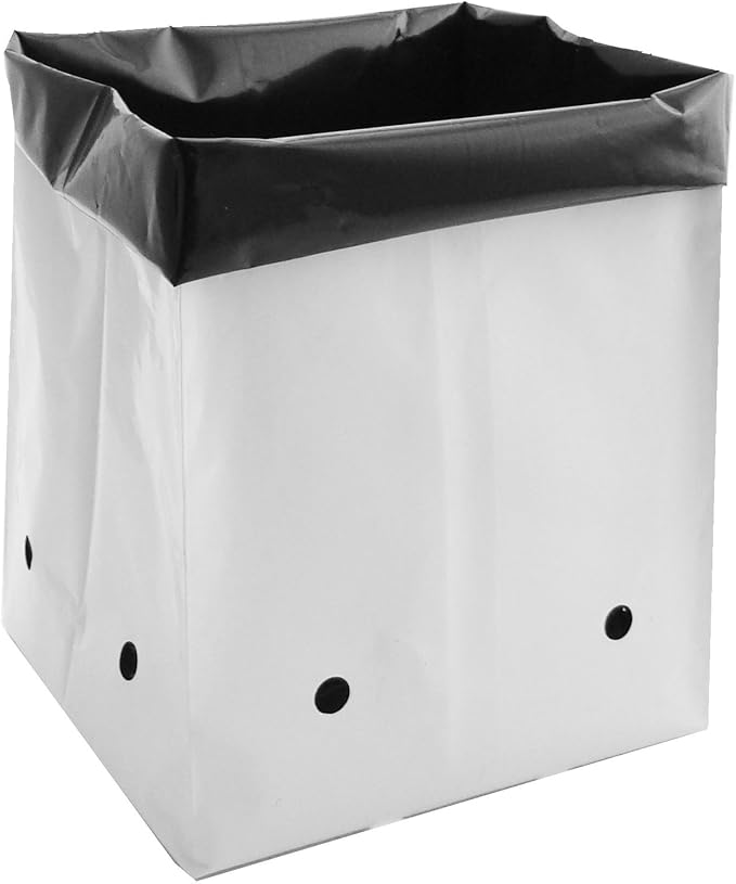 Viagrow Grow Bags Thick Plastic Grow Bags for Potting, Seedlings, Rootings, 3 Gallon 50 Pack, White