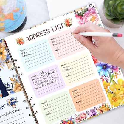 Ceiba Tree Greeting Card Organizer with 24 Pockets Flora Month by Month Hardcover Binder Birthday Reminder for Holiday Wedding Anniversary Cards Home Office