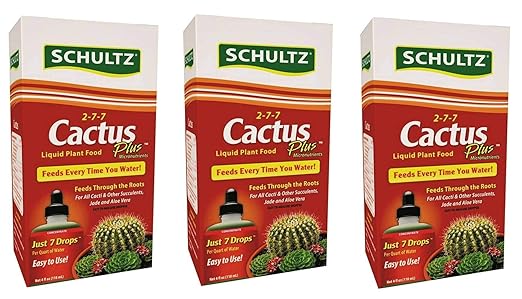 Schultz Cactus Plus 2-7-7 Liquid Plant Food, 4-Ounce, 3 Pack