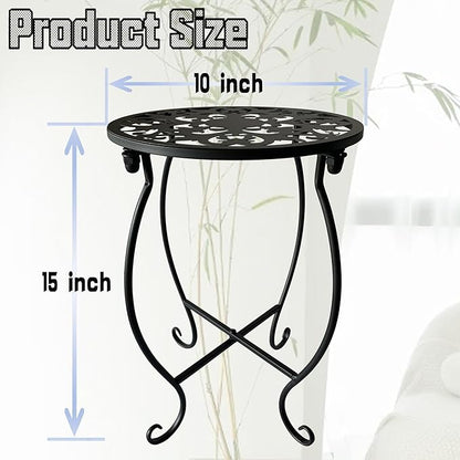 Plant Stand Indoor Outdoor, Metal Plant Stand for Indoor Plants Iron Art Flower Pot Holder Stand Decoration Shelf Racks for Single Planter Use in Garden Patio Corner 2 Pack