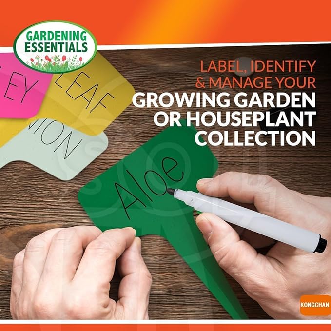100pcs Plant Labels, Colorful Plastic, T-Type Plant Tags for Outdoor Plants, Garden Potted Plants, Seed Labels, Plant Name Sticks(6 x 10cm)