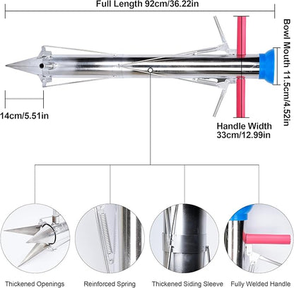 AIWFL Seedling Transplanter Long Handled Bulb Planter Tools Vegetable Young Plant Manual Plant Transplanter Stainless Steel Planting Garden Tools