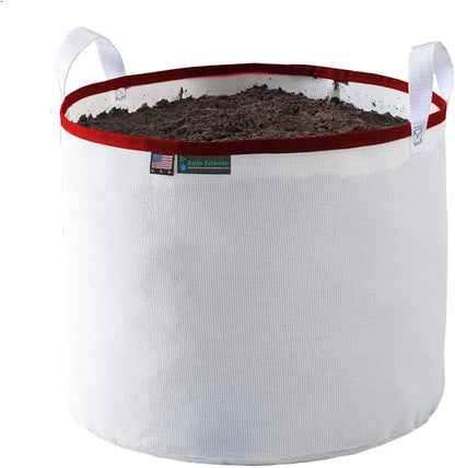 Grow Bag 5 Gallon, Planting Pots - Colorful Plant Grow Bags Pots Gardening Vegetable - Air Pruning Mesh Fabric Plant Container - (White/Red)