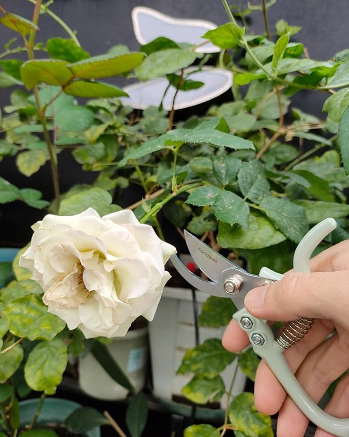 Fondwell 6" Gardening Shears Hand Pruners: Lightweight Garden Trimmers with Bypass Blades - Reliable Bonsai Cutters for Small Plants