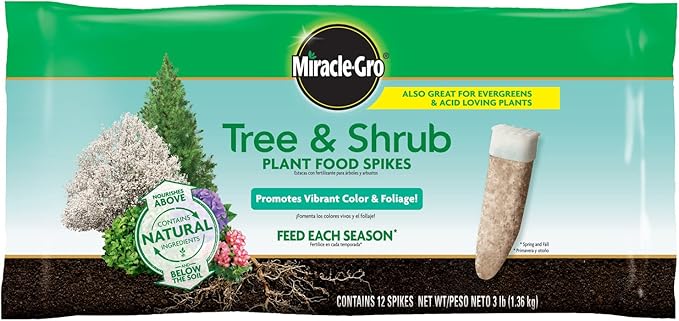 Miracle-GRO Tree & Shrub Plant Food Spikes, 12 Spikes (2-Pack)