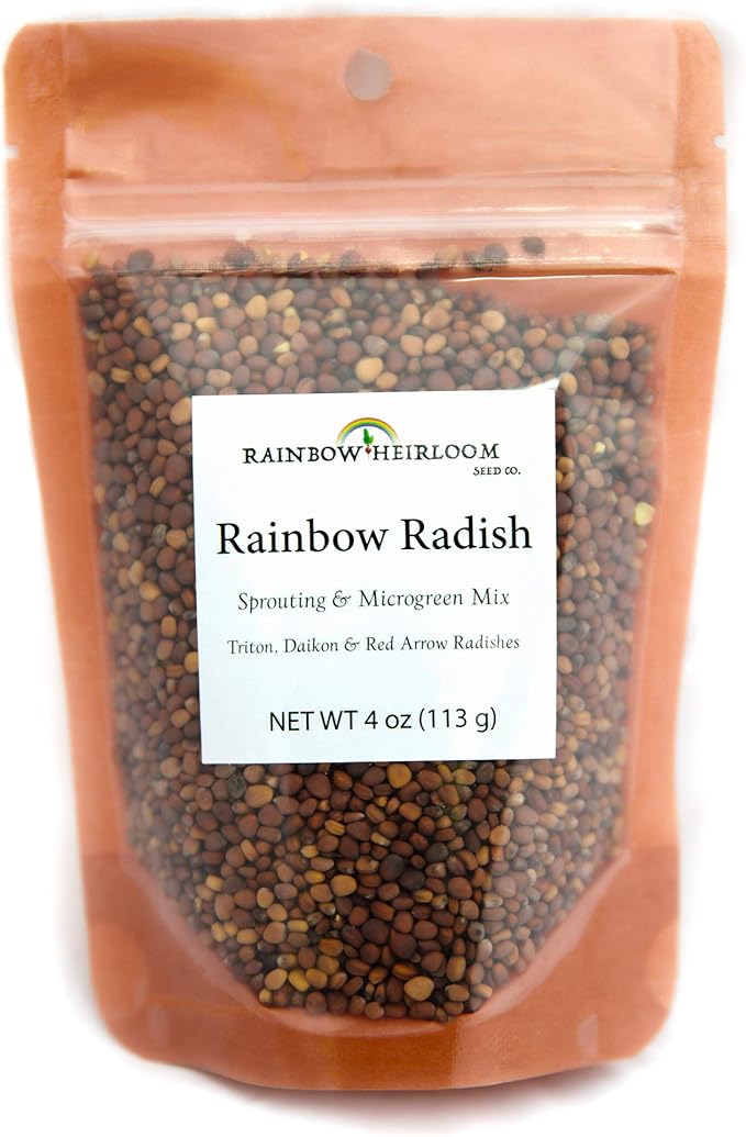 Heirloom Sprouting & Microgreen Seed Variety Pack | Contains Waltham 29 Broccoli Sprouting Seeds, Rainbow Radish Sprouting Seeds Mix & Superfood Microgreen Mix | Non-GMO | Rainbow Heirloom Seed Co.