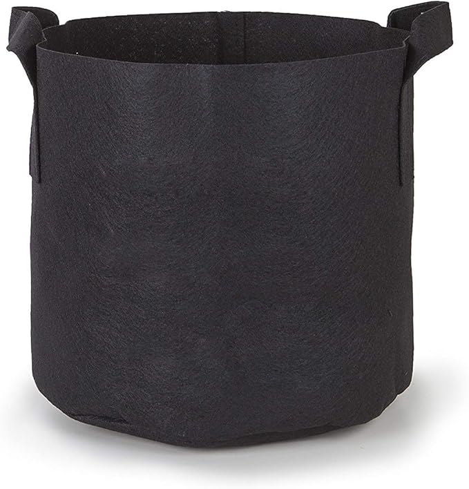 247Garden 5-Pack 10-Gallon Aeration Fabric Pot/Plant Grow Bag w/Handles (260 GSM, Black, 13H x 15D)