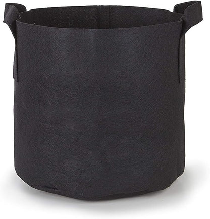 247Garden 5-Pack 10-Gallon Aeration Fabric Pot/Plant Grow Bag w/Handles (260 GSM, Black, 13H x 15D)