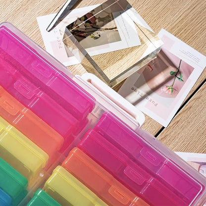 novelinks Transparent 4" x 6" Photo Cases and Clear Craft Keeper with Handle, 16 Inner Photo Organizers & Photo Storage Box, Plastic Photo Storage Containers (Color - 2Pack)