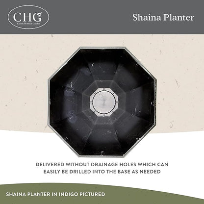 Classic Home and Garden Shaina Planting Pots - Lightweight Indoor & Outdoor Plant Pots - UV-Resistant Resin Flower Pots - Pot Planters for Flowers & Herbs (15” Northern Lights)