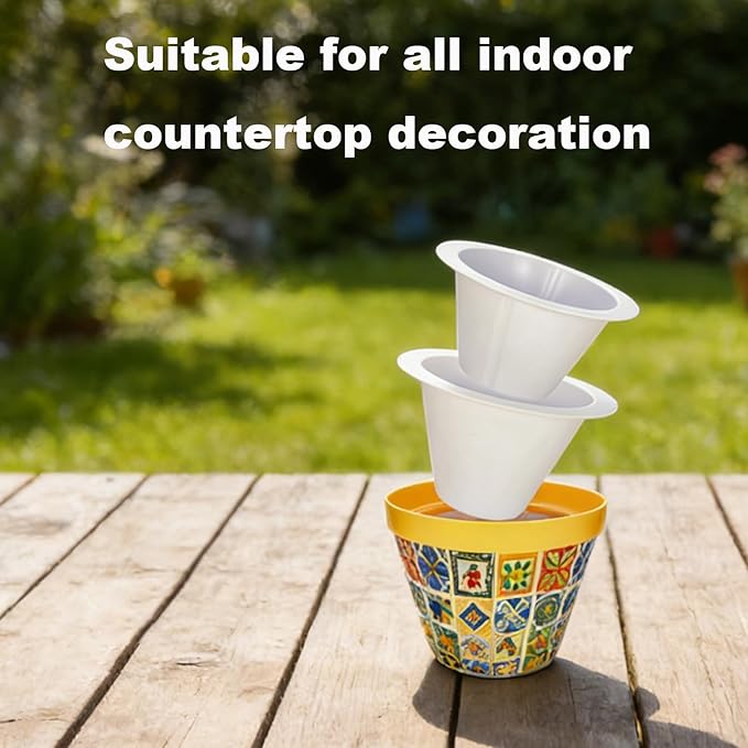 GREENPARA 5-inch Garden Planter 3D Puzzle Decorative Flower Pot Plant Container Mediterranean Mosaic Home Decor for Indoor Cactus, Succulents