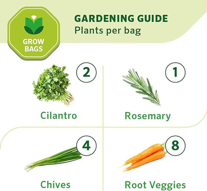 Coolaroo 4-Pack 2 Gallon Heavy Duty Plant/Vegetable/Herb/Fruit Breathable Fabric Grow Planter Pot Bags with Handles, Desert Sand