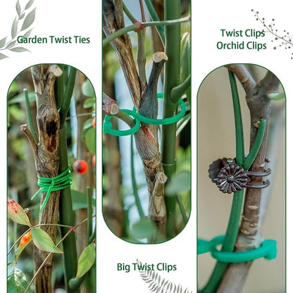 6-Pack Twig Plant Support Stakes Set with Blending Design, 28.8-Inch Towers for Indoor/Outdoor Plants