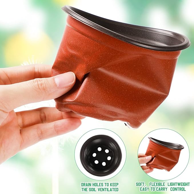 350 Pcs Plastic Plants Nursery Pots 4 Inch Seed Starting Planter Planting Seedling Pots Seedling Flower Plant Container for Garden Cutting Transplanting