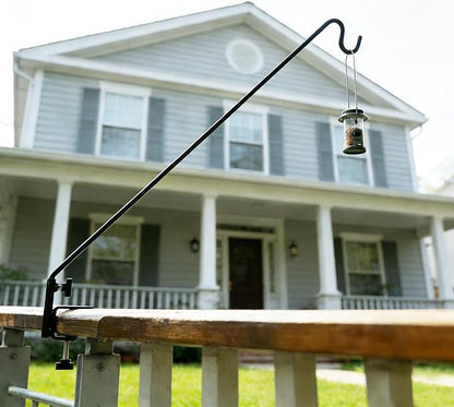 ERYTLLY Extended Reach Deck Hook Wall Pole Wall Mounted Deck Hook Extensible and 43 inch Wall Bracket for Hanging Bird Feeder,Plants,Wind Chimes,Lanterns 2 Packs
