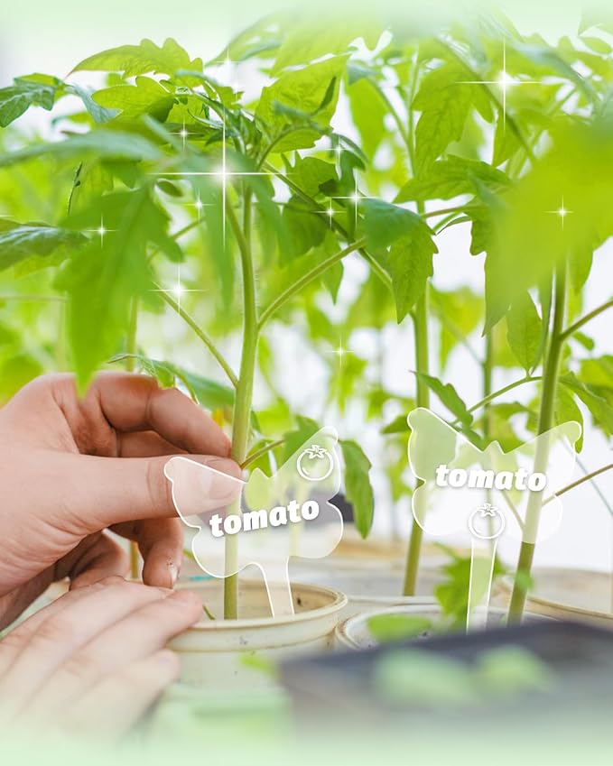 eZAKKA Acrylic Plant Labels, Butterfly Plant Markers Around Hanging Garden Markers Labels Tree Tags Sticks for Seedlings Outdoor Garden Waterproof, 12pcs