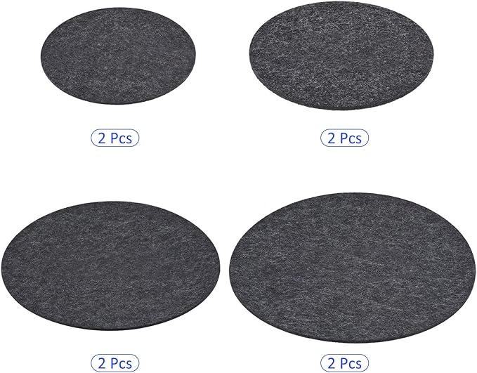 8 Pack Planter Coasters Set Felt Round Flowerpot Drip Pad Mat Apply to Outdoor/Garden (4" 6" 8" 10", Gray)