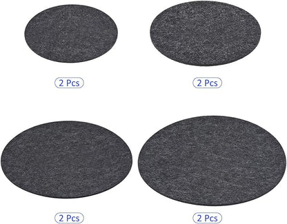 8 Pack Planter Coasters Set Felt Round Flowerpot Drip Pad Mat Apply to Outdoor/Garden (4" 6" 8" 10", Gray)