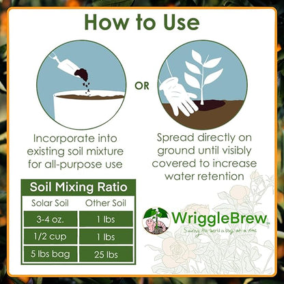 Solar Soil Vermicompost Soil Amendment from Earthworm Castings. All Purpose Plant Food and Dirt Enhancer for Gardens, Vegetables, Fruits, Houseplants. Mix with Potting Soil. (1.5lbs)