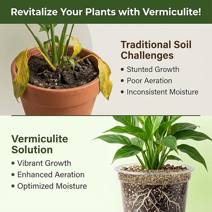 Sukh 29OZ Vermiculite - Organic Vermiculite for Gardening Plants Fine Horticultural Soil Amendments Bulk Additive Perfect Potted and Garden Professional Grade 1-3mm