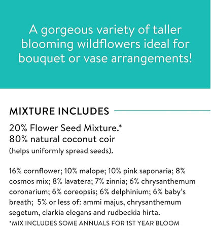 Burpee Wildflower Seeds Cutting Mix | 25,000 Bulk Seeds, Multi, 1 Bag | 15 Varieties of Non-GMO Flowers | Perennial Wildflower Mix | Covers 1,000 Sq. Ft.