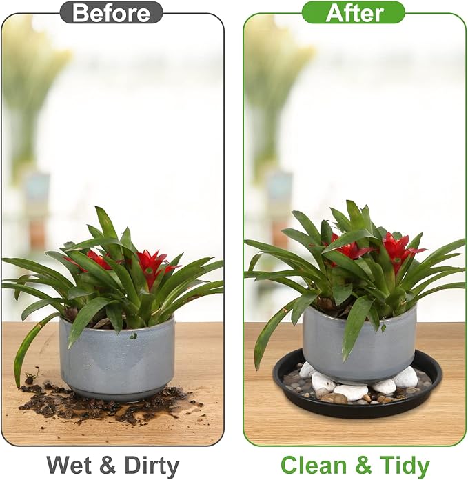 4 Pack 15 Inch Plant Saucer Plastic Plant Saucer Drip Trays Plant Saucers for Indoors Outdoor Plant (15 inch 4Pack)