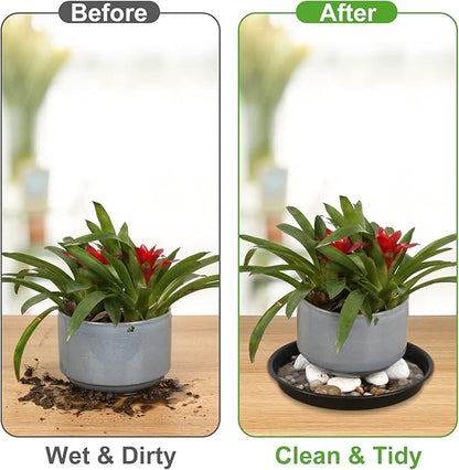 4 Pack 15 Inch Plant Saucer Plastic Plant Saucer Drip Trays Plant Saucers for Indoors Outdoor Plant (15 inch 4Pack)