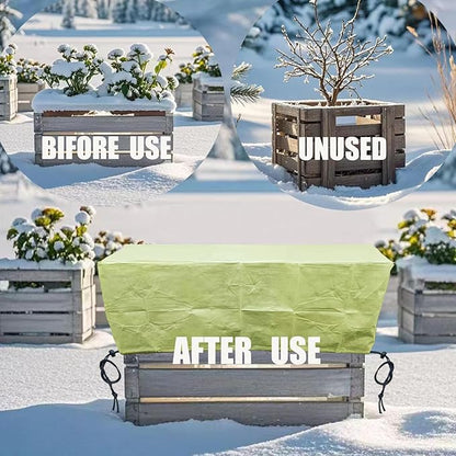 EJW Planter Cover, Plant Covers Freeze Protection,2 Pack 39.5"*17.7"x15.7" Planter Covers for Winter, Frost Cloths for Outdoor Plants, Raised Bed Covers for Winter.