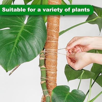 Joyhalo Bendable Moss Pole for Plants, 2 Pack 24 Inch Monstera Plant Support Stakes, Moss Poles for Climbing Plants with Jute Rope, Coco Coir Pole Indoor Plant