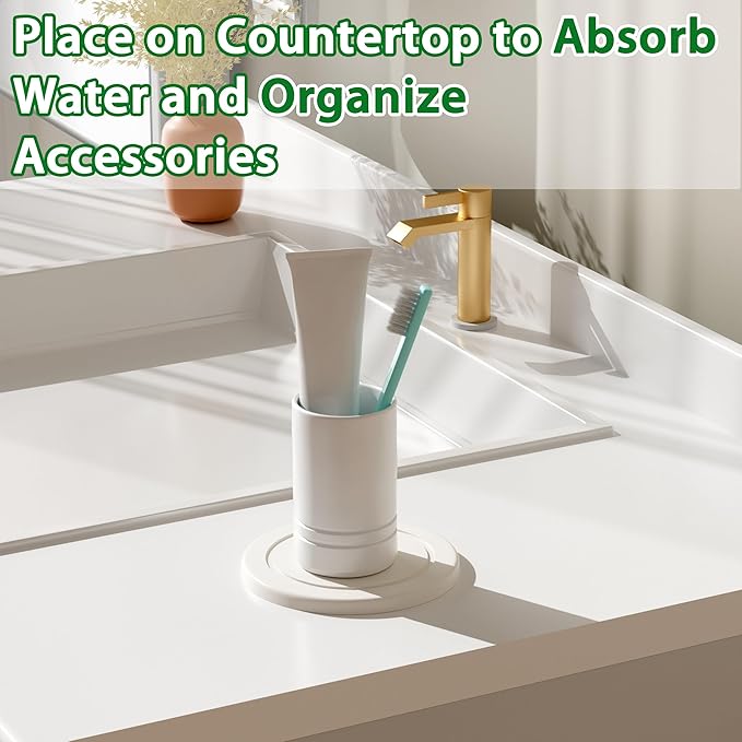 Plant Saucer Flower Pot Saucers Plant Trays for Pots Instant Dry Diatomaceous Earth Round Plant Drip Trays for Indoors Keeping Counter and Floors Dry and Clean (2Pcs White Small)