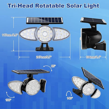 EMANER Solar Motion Lights Outdoor | Remote Control Brightest Flood Light Outside Dusk to Dawn, Waterproof Solar Security Spot Lights 5 Modes for House Wall Mount Backyard Garden, 2Pack