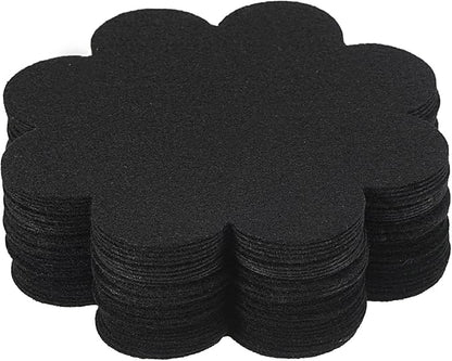 PATIKIL 5 Inch Plant Pot Hole Pad, 30 Pack Non-Woven Fabric Flower Shape Bonsai Bottom Soil Mat, Black