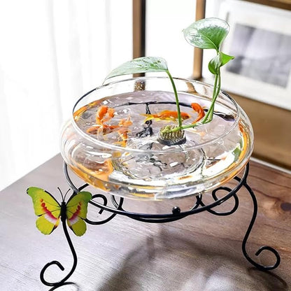 Lotus Bowl Planter, Glass Lotus Flower Bowl, Lotus Bowls For Planting In Water Indoors, Suitable to Succulent Plants Flower Hydroponic Plant Without Bracket