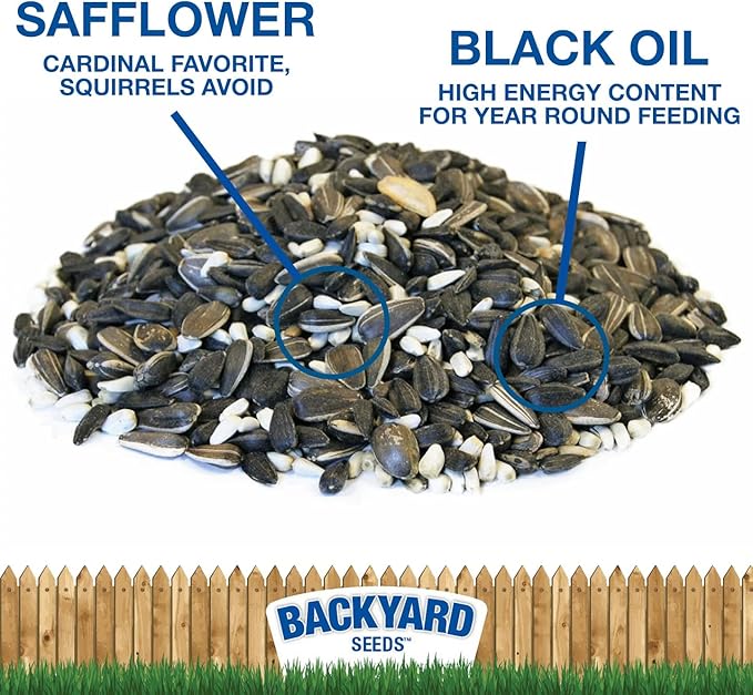 CountryMax Backyard Seeds Cardinal Frenzy Bird Seed Mix 30lbs - Premium Black Oil Sunflower & Safflower, Two Medium Bags of Wild Bird Food
