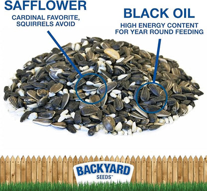 CountryMax Backyard Seeds Cardinal Frenzy Bird Seed Mix 5lbs - Premium Black Oil Sunflower & Safflower, Small Bag of Wild Bird Food